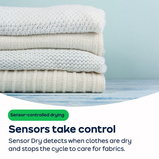 Hoover H-DRY 300 9Kg Vented Tumble Dryer - White - AO Annotation - Sensor Dry